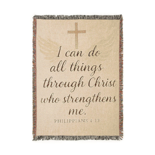 Philippians 4:13 Woven Blanket